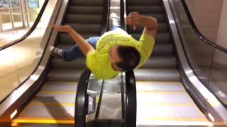 Epic Escalator Spin Fail [upl. by Ecirtram371]