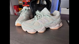 Whitaker Group New Balance 9060 Missing Pieces Silver Moss Green On Feet Review [upl. by Heimlich]