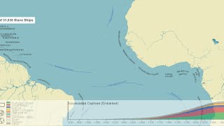 Movement of 31036 Slave Ships from 15501866 Transatlantic [upl. by Mapel]