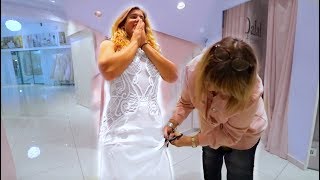 Cutting a 10000 wedding dress  Cloe Feldman [upl. by Hsotnas748]