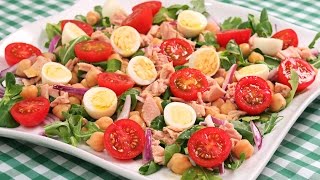 Ensalada de Garbanzos con Atún  Receta Fácil y Rápida [upl. by Anilyx]