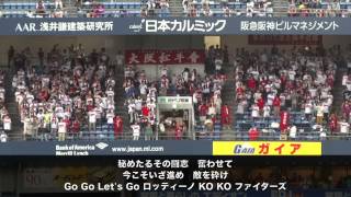 20130824 近鉄復刻デー ロッティーノ（吉岡）選手応援歌（歌詞付） [upl. by Leede]