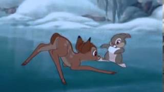 Thumper Teaches bambi to slide on the ice [upl. by Keare198]