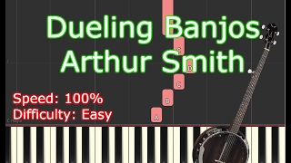 How to play Dueling Banjos  Arthur Smith Piano Tutorial Synthesia [upl. by Zacherie]