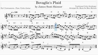 Bovaglies Plaid Strathspey  Celtic  Play Along for C Instruments [upl. by Karab]