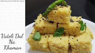 Vateli Dal Na Khaman  સુરતી વાટીદાળ ના ખમણ બનાવવાની સરળ રીત  Dal Dhokla  Surti Khaman [upl. by Ynnek133]