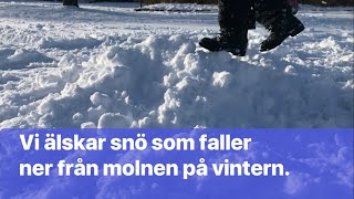 Vintersånger barn Hoppa i en snöhög med text [upl. by Anomas]