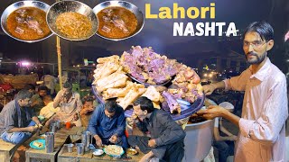 ONLY 50RS HIGH🥵TENDER REAL CHEAPEST BREAKFAST IN LAHORE  HAFIZ G SELLING BONG PAYE AT ROADSIDE [upl. by Hayley]