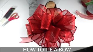 How to Make a Christmas Bow  Easiest BowMaking Method [upl. by Hoban]