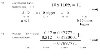 Past Paper 1  Q12 And Q13  Ratios And Recurring Numbers [upl. by Anderea]