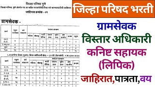 जिल्हा परिषद भर्ती 2023  जाहीरात पत्रता वय ✅ gramsevakvistar adhikari Zilha Parishad bharti🔜 [upl. by Belshin712]