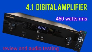 4•1 digital amplifier review and audio testing 7 tech audios Malayalam [upl. by Gollin]