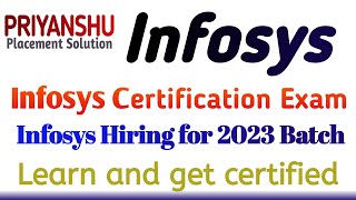 Infosys Hiring 2023 Batch  Infosys Certification Exam for 2023 passout  Infosys hiring freshers [upl. by Bastian]