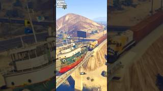 Train VS Ship shorts gta train gaming games grandtheftauto boat [upl. by Applegate]