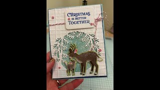 Reindeer Fun Card Class Home  Project 2 [upl. by Nnaylime]