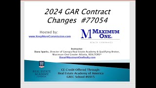 2024 Georgia Association of REALTORS GAR Contract Changes  CE Class newGARcontracts [upl. by Ttik]