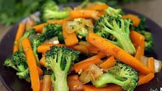 recette rapide pour une poêle brocoli et carottes recette simple et rapide [upl. by Eillime]