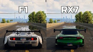 NFS Unbound McLaren F1 vs Mazda RX7 Spirit R  WHICH IS FASTEST Drag Race [upl. by Ahsima546]