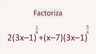 CÓMO FACTORIZAR EXPRESIÓN ALGEBRAICA CON EXPONENTES FRACCIONARIOS Álgebra Básica [upl. by Michaelina]