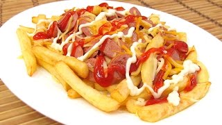 Receta de Salchipapas  Aperitivos Fáciles y Rápidos [upl. by Ecirtnahc]