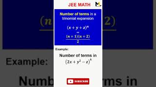 Number of terms in a trinomial expansion maths jee shorts youtubeshorts [upl. by Otreblide]