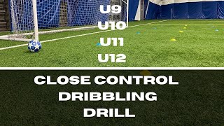 Dribbling Drill For Close Ball Control  FootballSoccer  U9 U10 U11 U12 [upl. by Athalla]