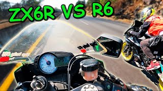 Carrerita Zx6r Vs R6 zx6r H2 y gsxr Cuernavaca hasta Tres Marias [upl. by Kamal173]