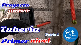 Preparando tubería para instalación eléctrica  Proyecto nuevo Primer nivel  parte 1 [upl. by Benildas]