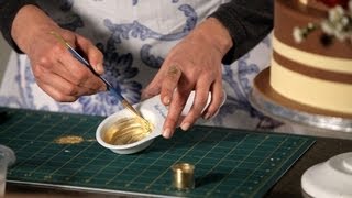 How to Paint with Gold  Wedding Cakes [upl. by Norad]