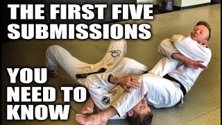 The First Five Submissions You Need To Know  JiuJitsu Basics [upl. by Mozart618]