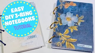 MAKE SUPER EASY 3RING NOTEBOOKSdiy notebooks [upl. by Stephi357]