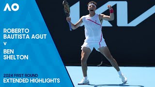 Roberto Bautista Agut v Ben Shelton Extended Highlights  Australian Open 2024 First Round [upl. by Anigal]