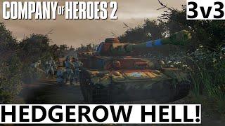 Hedgerow Hell 3v3 Custom Map Company of Heroes 2 [upl. by Sac]