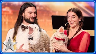 Ventriloquists Daniele amp Naimana sing OPERA with SHEEP  Auditions  BGT 2024 [upl. by Katy352]