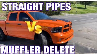 Dodge Ram 57L HEMI MUFFLER DELETE Vs STRAIGHT PIPES [upl. by Jarlen]