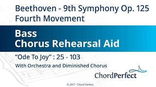 Beethovens 9th Symphony Op 125  4th Movement  Ode to Joy  Bass Chorus Rehearsal Aid [upl. by Noraj]