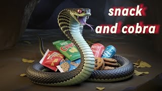 King Cobra vs🪱 Rattlesnake 3D English story for kids moral story [upl. by Airod860]