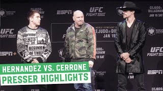 Donald Cerrone vs Alex Hernandez Press Conference Back amp Forth Highlights  UFC on ESPN1 [upl. by Helenka]