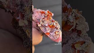 Red wulfenite from China crystals mineralogy mineralspecimen [upl. by Haimerej]