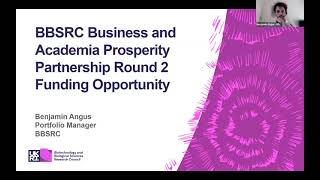 BBSRC Prosperity Partnership webinar for applicants 2023 [upl. by Desirea]