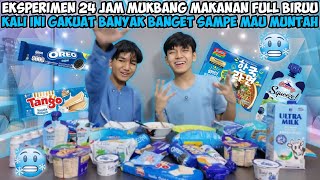 EKSPERIMEN 24 JAM MUKBANG FULL WARNA BIRU BORONG SUPERMARKET ANDRA MODE DINGIN🥶 SAMPE MUNTAH CUK😭 [upl. by Burn]