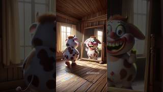 Evolution Of Cow 🔥 The Cow Saw its Face Like a Clown in the Mirror cow cute shorts [upl. by Oria]