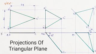 Projections Of Planes Triangular PlaneEngg Drawing Engg Graphics [upl. by Sasha]