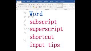 How to subscript and superscript in Word shortcut input tips and complete examples [upl. by Rebekkah340]