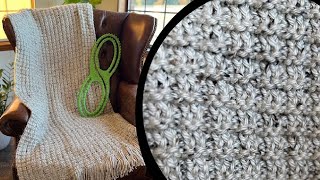 LOOM Knitting Blanket Step by Step for Beginners  Infinity Serenity Afghan Long Rectangular [upl. by Lilyan421]