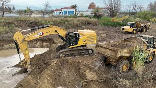 Brand New Cat 352 Excavator amp 730 Articulated Trucks Widening The River Bed  Interkat SA  4k [upl. by Rolf]