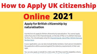 BRITISH  UK Citizenship  How to Apply UK Citizenship Online  UK Citizenship Application [upl. by Eelarual]