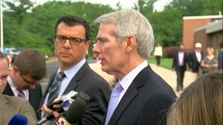 Rob Portman speaks to media at Otto Warmbiers funeral [upl. by Namara]