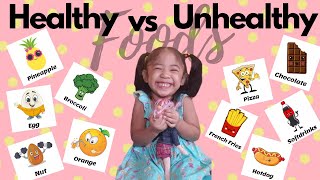 HEALTHY VS UNHEALTHY FOODS  EDUCATIONAL VIDEO FOR KIDS [upl. by Lutero]