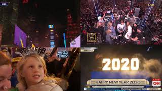 New Years 20192020 countdown 4 networks simultaneously [upl. by Herstein361]